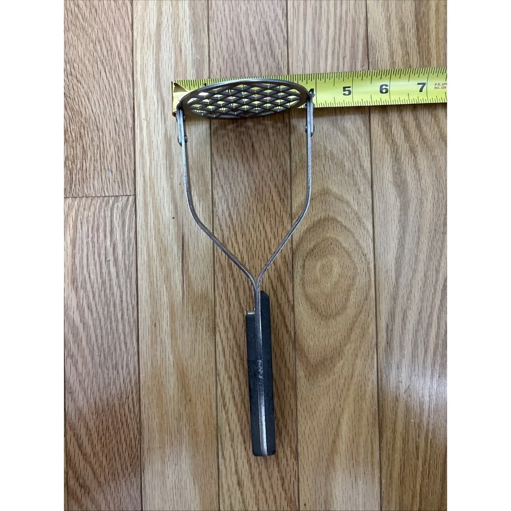 VTG 1950's‎ Flint Arrowhead Stainless Vanadium USA Potato Masher Black Handle